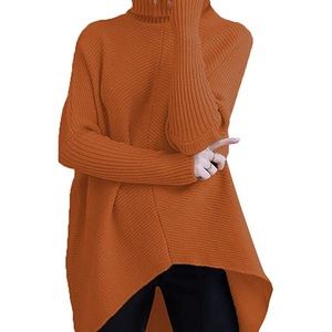 Turtleneck Batwing-sleeve sweater